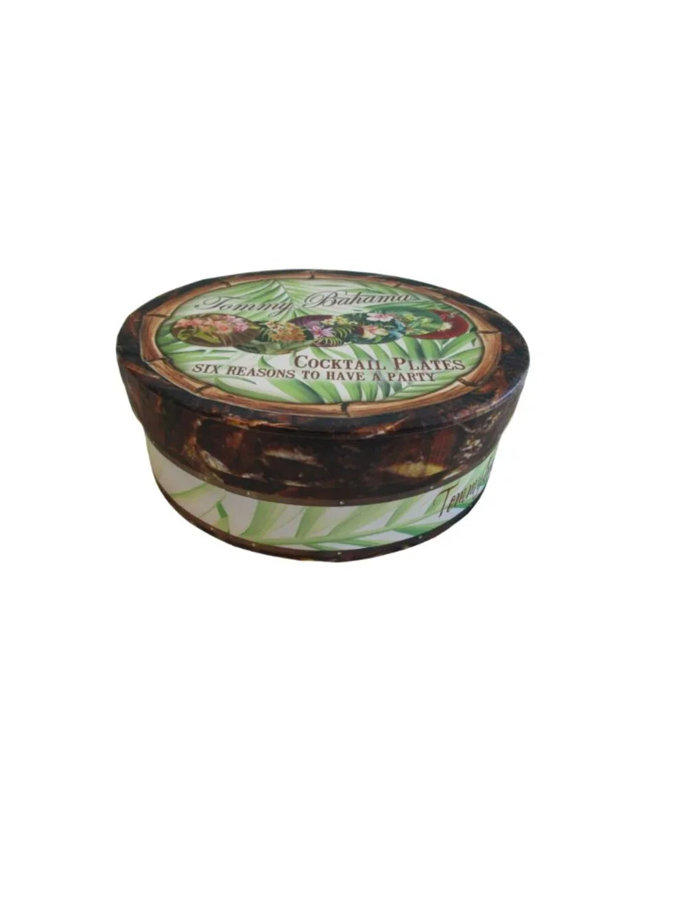 Tommy Bahama Tropical Floral Cocktail Plates Set Of 6 In Gift Box Hawaiian Print
